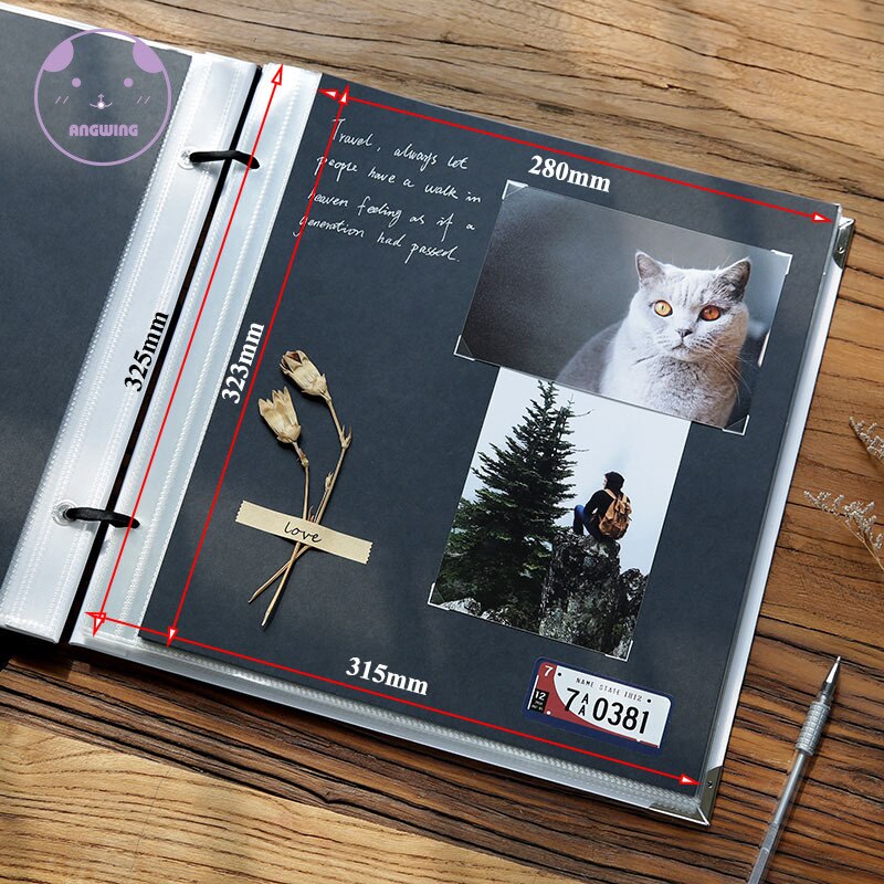12Inch Photo Album Scarpbook Wedding Scrapbook Album Blank Cover Baby Cardboard Album Photo Travel Albums For Photos With PP Bag