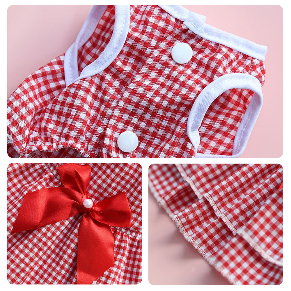 Pet Skirt Dogs And Cats Plaid Dress Skirt Bow Tie Skirt Dog Dress Cute Pet Clothing Pets Puppy Medium Large Dog