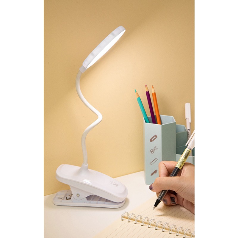 Lampada da tavolo con protezione per gli occhi a LED alimentatore USB, lampada da comodino per camera da letto da studio per studio da tavolo con protezione per gli occhi modello a Clip