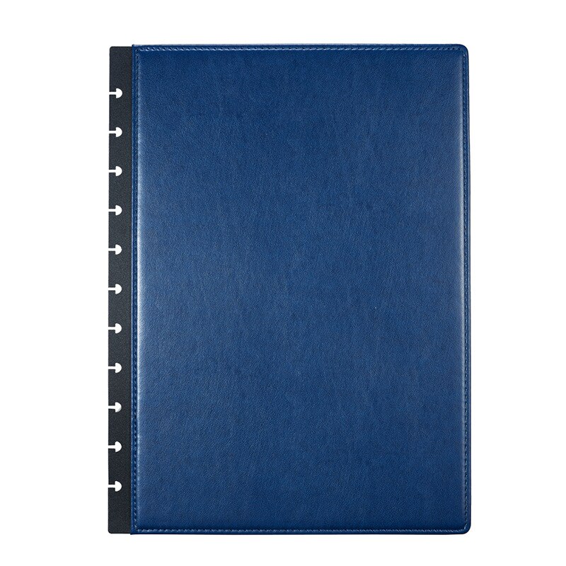 Fromthenon A4-cuaderno con agujeros de seta, organizador, cubierta, sistema de encuadernación de anillos de disco, accesorios, papelería para oficina y escuela: Blue cover