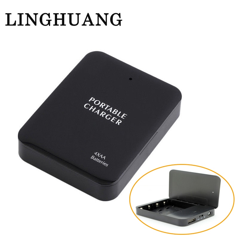 4 Slots AA Batteries External USB Rechargeable AA Lithium Battery Charger Emergency Power Charge Box Mobile Phone Charging Base