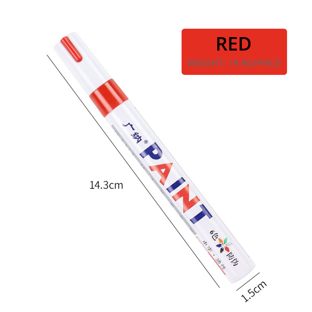 1pcs White Waterproof Cars Wheel Tire Oily Mark Pen Auto Rubber Tyre Paint Pen Cd Metal Permanent Paint Marker Graffiti Touch Up: Red