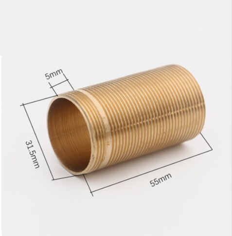 10Pcs/Lot Solid Brass Full Threaded Pipe Fitting Faucet Nipple Extension 32mm 37mm Reducer: 32MM L55MM