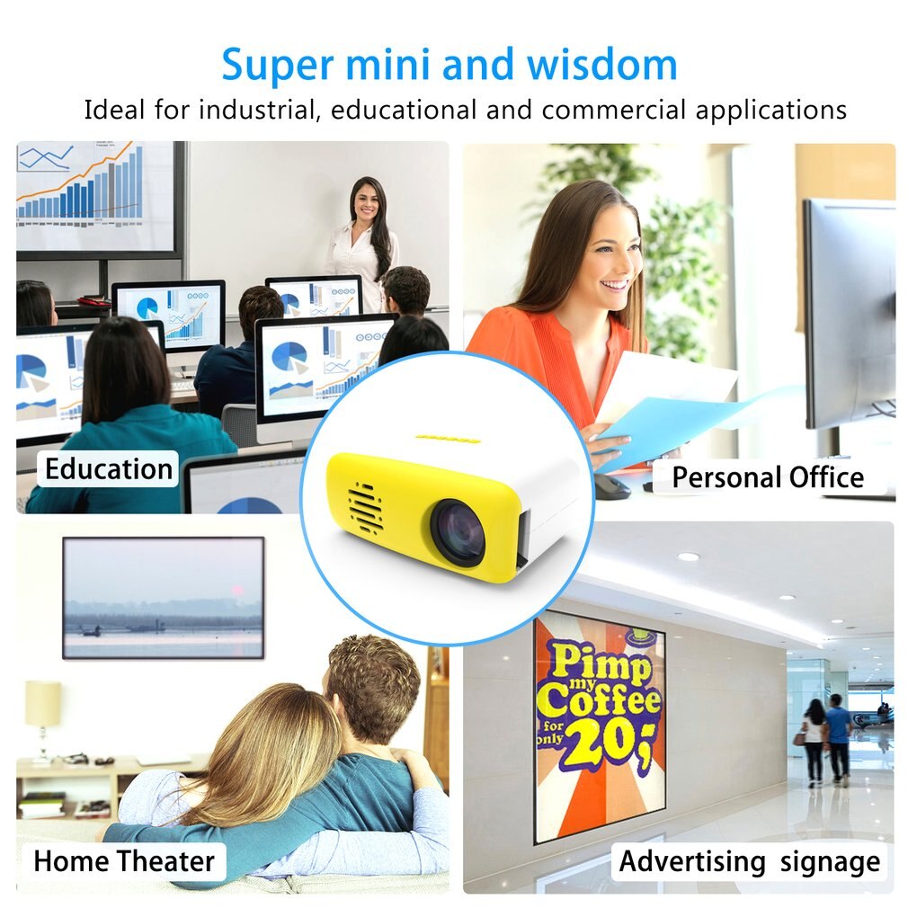 Lcd Projectoren Mini 320X240 Pixels Tft Lcd 800:1 Handmatige Bediening Led Home Theater Projector Zonder Batterij