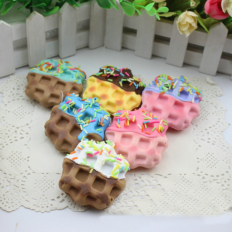NuoNuoWell, paquete de 10 piezas, 6x6 cm, Squishy de elevación lenta, modelo de comida, Pastel de galletas artificiales, espuma de PU, DIY, cocina, postre, tipo mixto