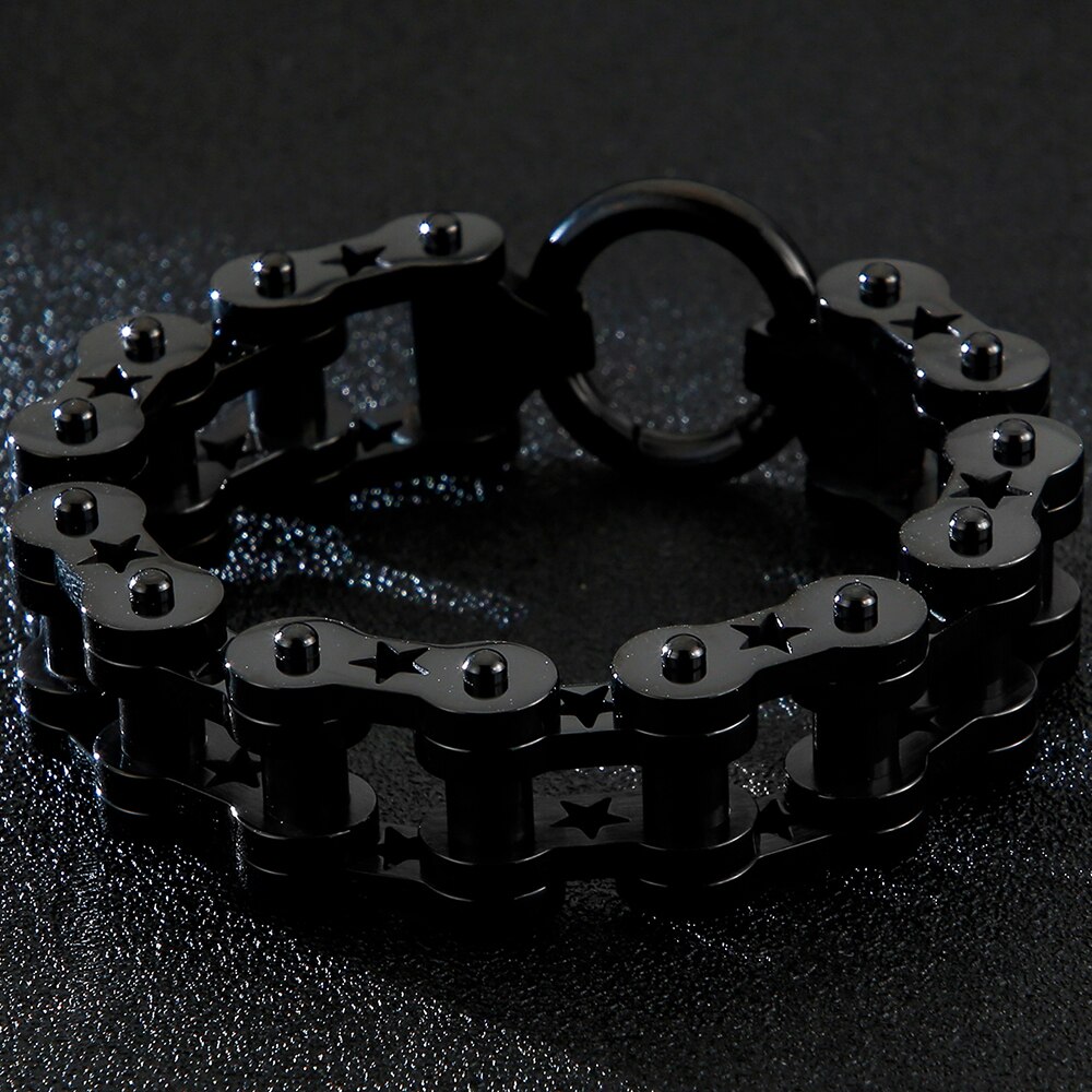 18 Mm Breed Mannen Motorfiets Ketting Armband Voor Mannen Zware Rvs Heren Armbanden Massive Biker Sieraden Mannelijke