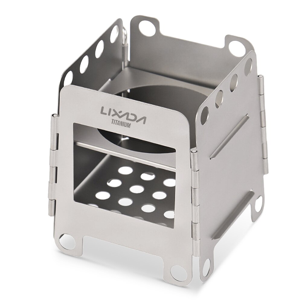 Lixada-estufa portátil de titanio, estufa de leña ligera y plegable, de bolsillo con Mini estufa de Alcohol para Picnic, Camping al aire libre: Wood stove
