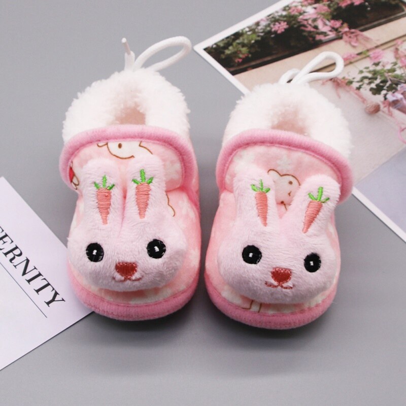 Winter Warm Baby Cartoon Rabbit Slipper Infant Warm Fleece Cotton Baby Shoes For Boys Girls