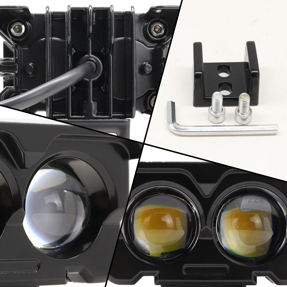 Lámpara LED de trabajo para coche, 12V-24V, 17W, barra de luz, foco, luz antiniebla de conducción para Jeep, motocicleta, Tractor, camión, SUV, ATV, todoterreno, 4 × 4