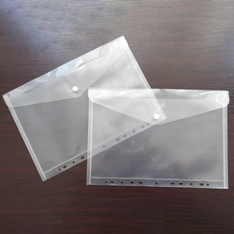 10Pcs 11 Hole Transparent A4 Document File Bag Plastic Folder File Bill Envelope Storage Bag Data School Paper Bag