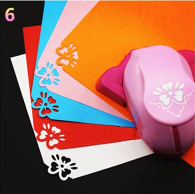 1pc cartão de papel criativo foto diy artesanato flor forma canto perfurador, corte de cartão de papel de negócios buraco perfurador escritório papelaria: number 6