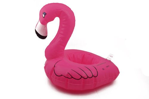Flamingo Drink can Holder Inflatable Pool beach blow up Floating Toy Party