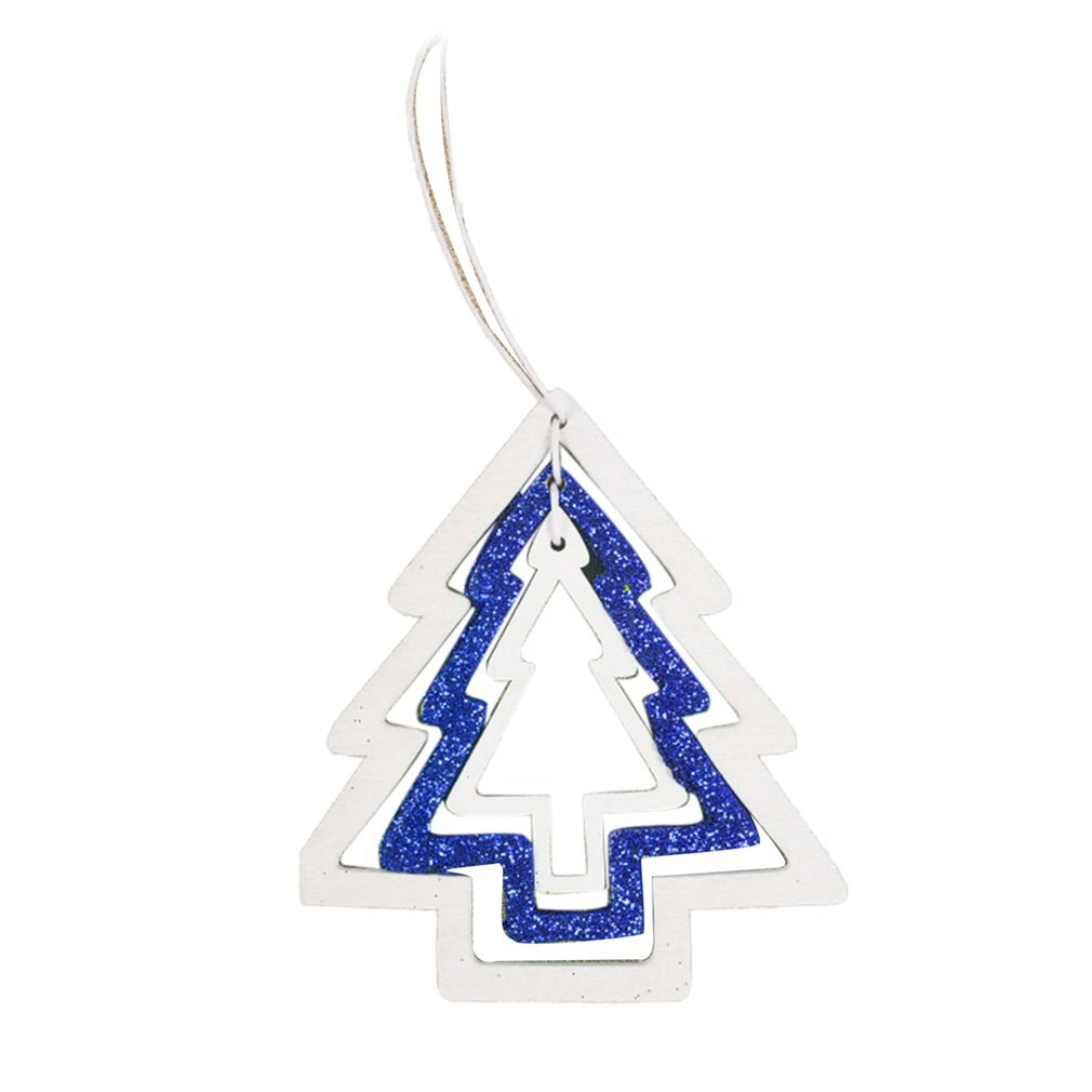 Christmas Wooden Gold Powder Ring Christmas Tree Decoration Pendant Ornaments Family Closet Wooden Sign: JD1769003