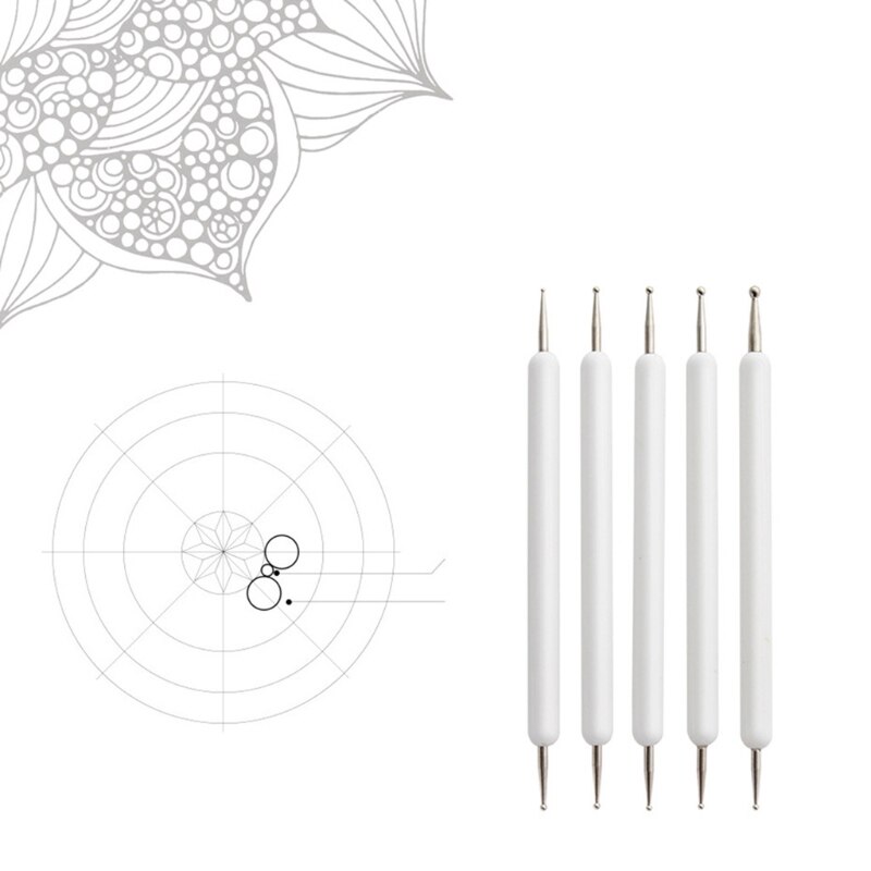 16pcs Mandala Dotting Pen Tools Set for Rock Painting Pottery Clay Modeling Embossing Hook Line Brush Art Supplies