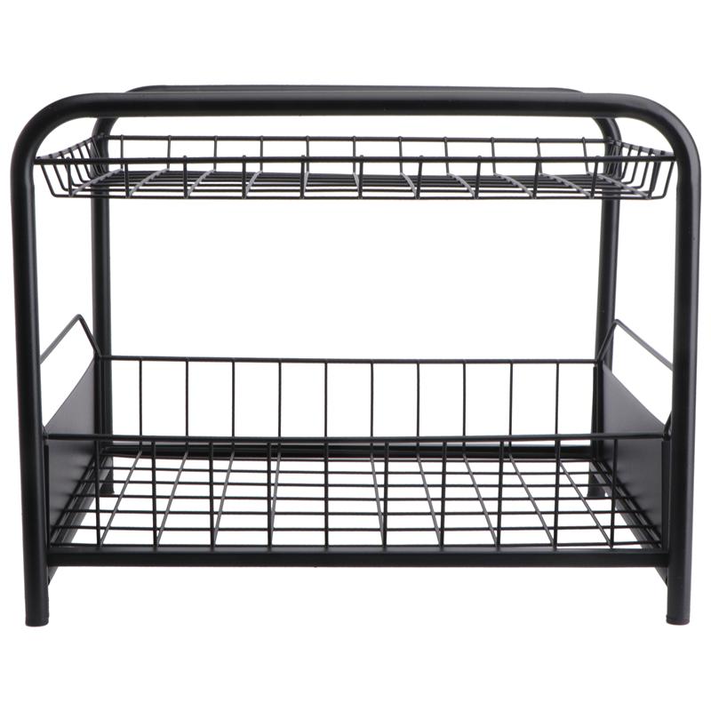 Kitchen Under Sink Organizer and Storage Under Sink Cabinet Storage Rack (Black)