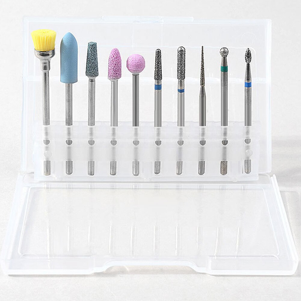 Nail Boor Heads Slijpen Set Draaien Frees Manicure Pedicure Draagbare Gereedschap Voor Exfoliërende Slijpen Polijsten Verwijderen: Light Grey