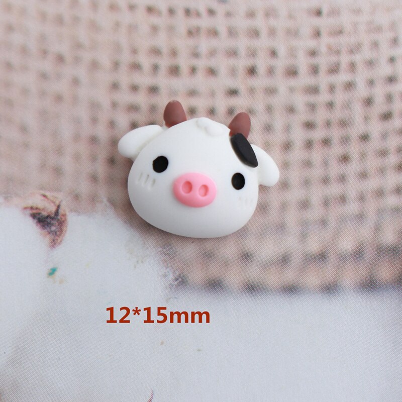 10 stk kawaii bjørn kanin små dyr øreringe perler harpiks flatback hårnåle udsmykning perle diy smykker tilbehør  w15: Ingen hulkøer