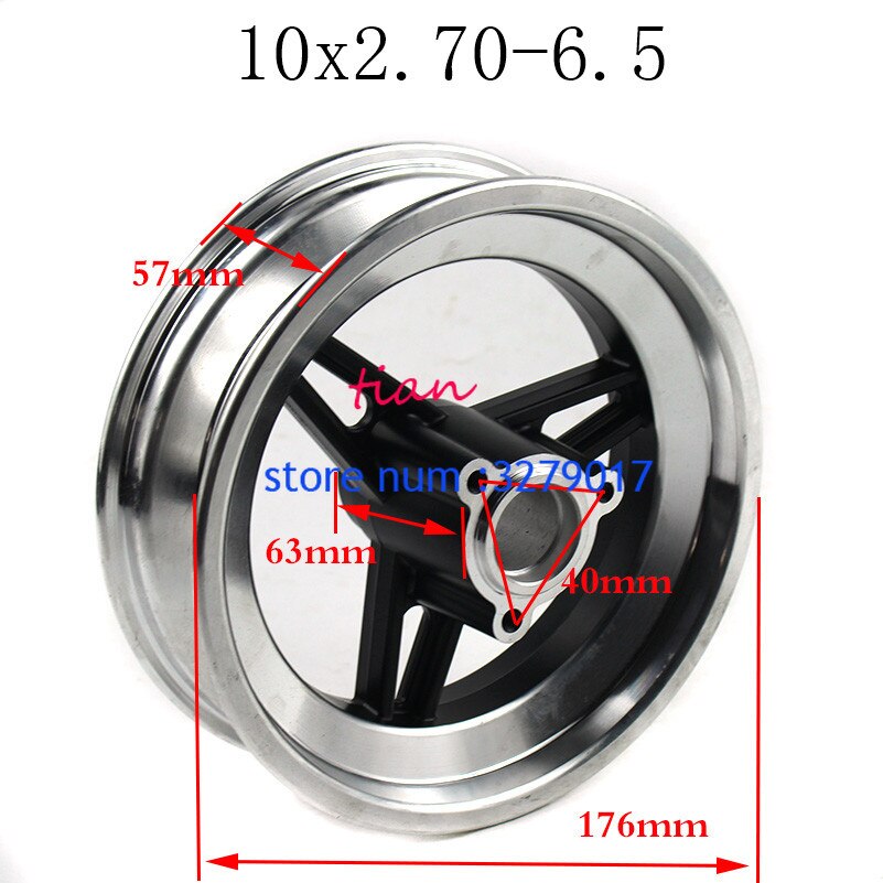 Good 10 x 2.70-6.5 Wheel Hub for Balancing 2-wheel Scooter Electric Scooter 10 Inch Unicycle Hoverboard10x2.70-6.5