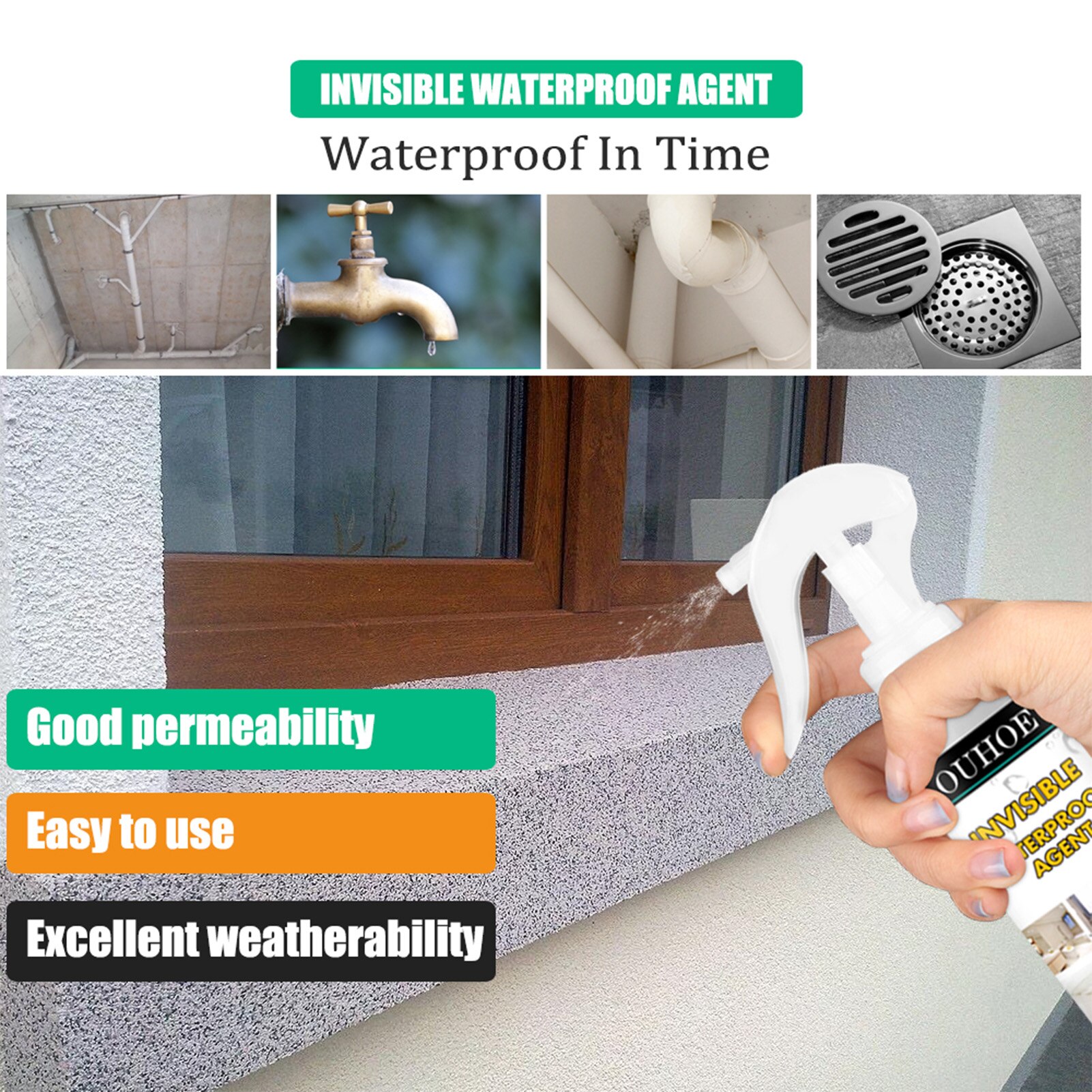 30/100ML agente impermeabile agente anti-perdite Nano permeabile spray colla tetto acqua infiltrazione agente di riparazione