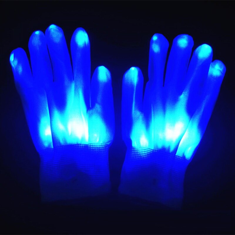 1 par de guantes de iluminación LED, accesorios de iluminación para fiestas de Navidad y Halloween, luces LED para dedos, danza fluorescente, coloridos Guantes luminosos