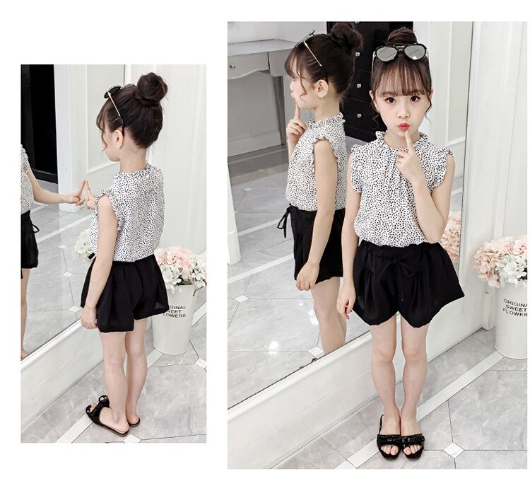 Conjuntos de ropa para niñas pequeñas, Tops sin mangas + Pantalones cortos, trajes para niños de 4, 5, 6, 7, 8, 9, 10, 11 y 12 años