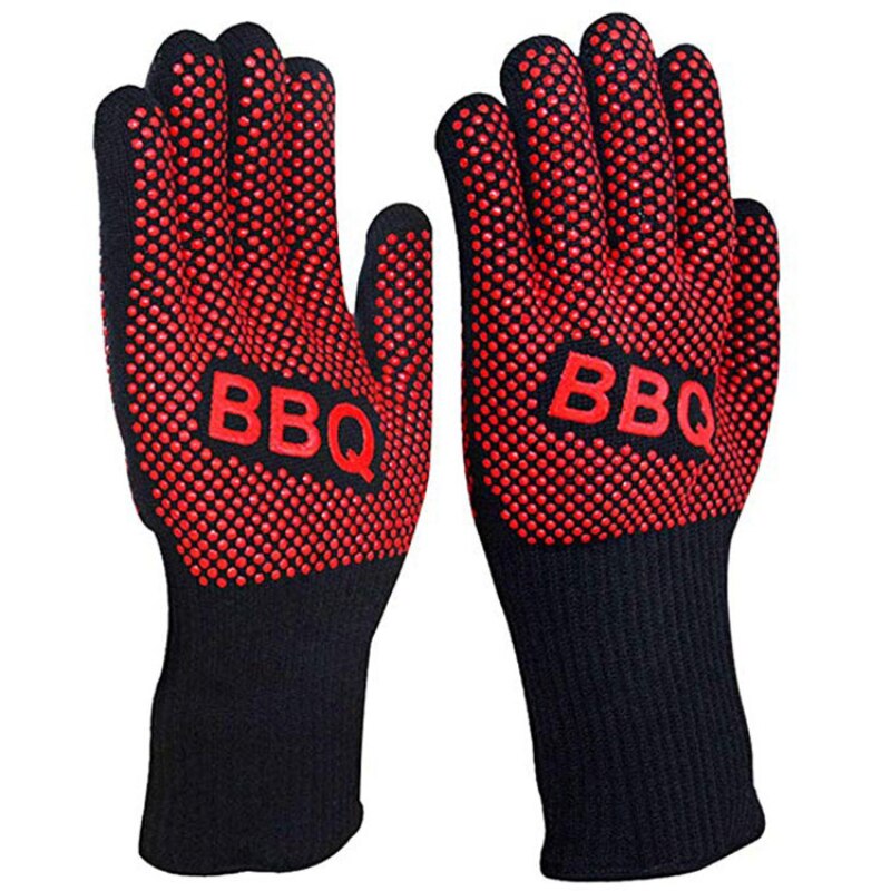 Bbq Handschoenen 800 Graden Warmte-isolatie, Brandwerende, Antislip Siliconen Handschoenen, Barbecue Handschoenen, gebruikt Voor Koken Oven Barbecue: A6
