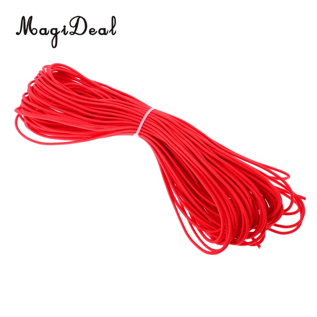 MagiDeal 3mm Elastic Bungee Cord Marine Grade Shock Rope Stretch Band Tie Down Kayak Boat Tent Poles Tarpaulin - Various Length: 30m Red