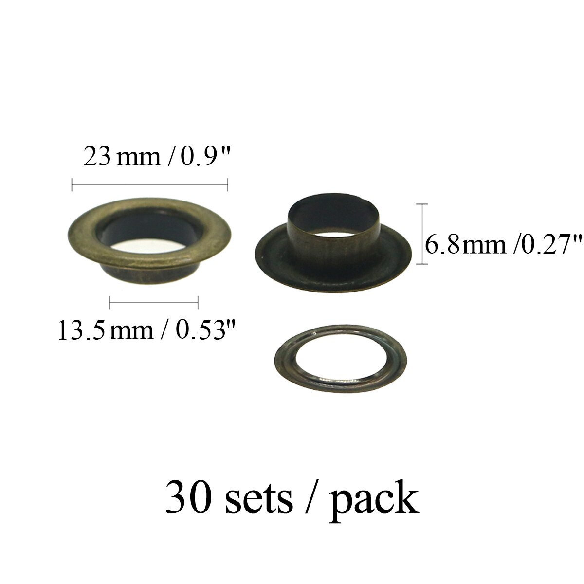 50 sätze/paket (Außen durchmesser) 16,5mm (interne) 10mm (high)5mm öse größen 10mm Runde kante öse tülle silber cyan goldene: bronze 14mm 50sets