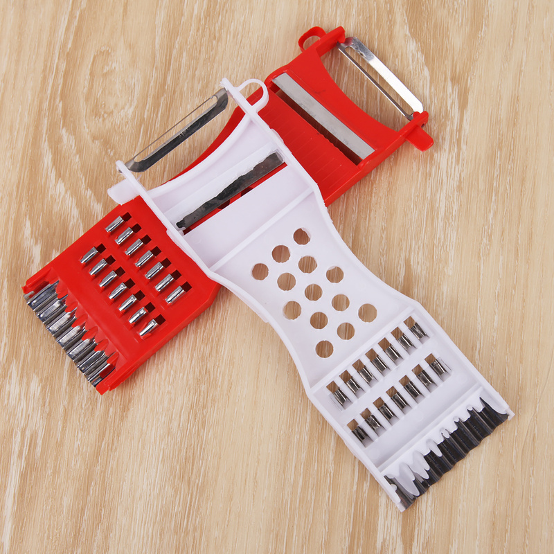 Multifunctionele Plastic Dunschiller Groente-en Rasp Rvs Blade Salade Maken Gereedschap Frieten Aardappel Chip Tool