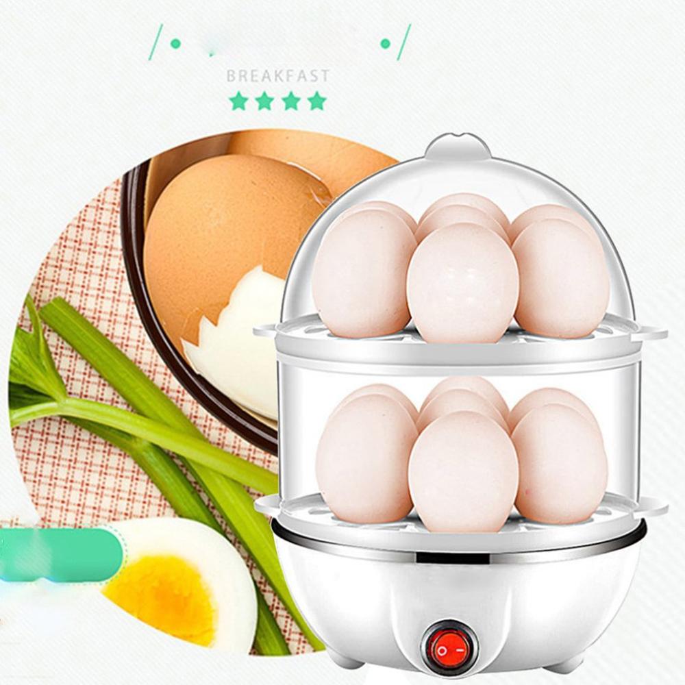 Electric Egg Cooker Omelet Scrambled Soft Small Hard-Boiled Double Layer Boiler Cooker with Auto Shut-Off for Home and Kitchen