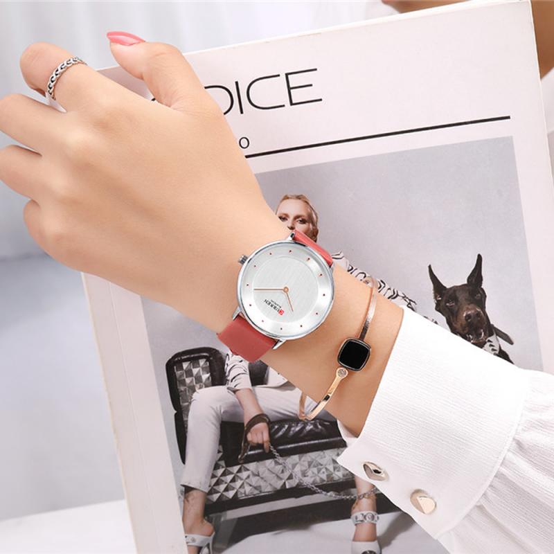 Mooie Vrouwen Quartz Horloges Slanke Mode Lederen Dames Polshorloge Reloj Mujer Curren Vrouwelijke Klok Voor Vrouwen