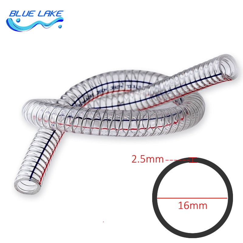 PVC hose with steel wire,inner 16mm,Plastic transparent soft pipe hose,High temperature water pipe