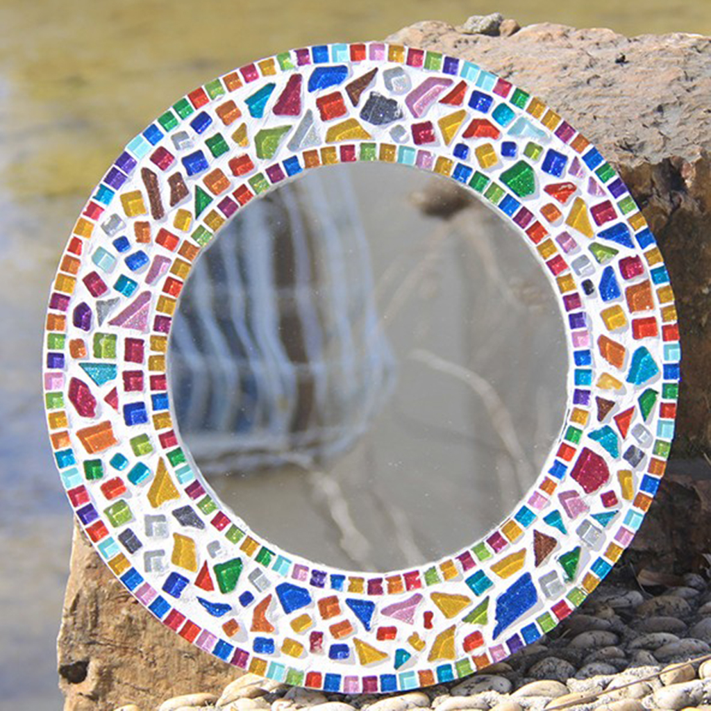 Square Triangle Glass Pieces Mosaic Tiles Tessera for DIY Mosaic Making Crafts