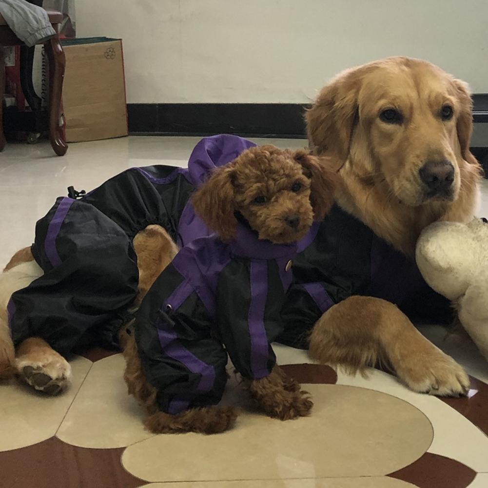 Pet Raincoat Hooded Breathable Waterproof Dog Four-legged Raincoat for Outdoor Dog Raincoat Jumpsuit Reflective Rain Coat