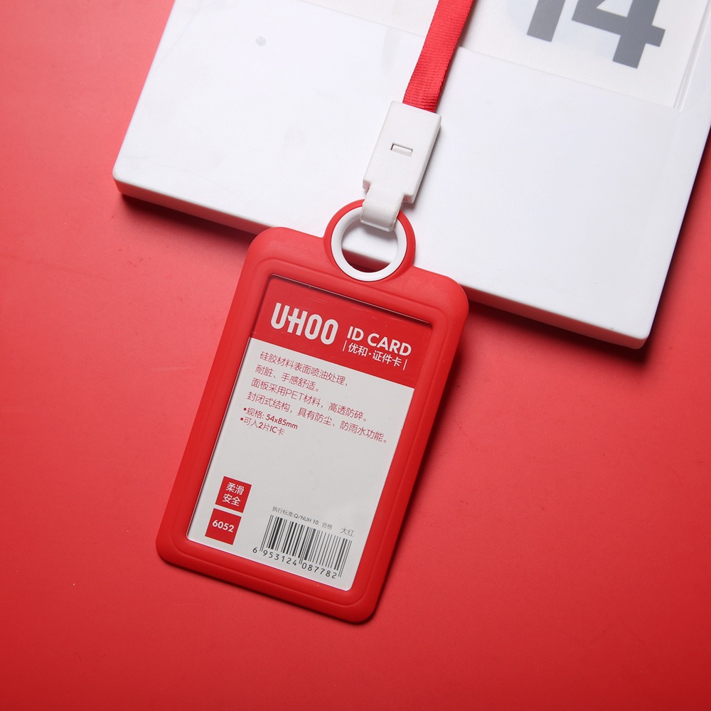 Pehmeä Pudotuksenesto Työ ID-korttipidike Kaulanauha Lanyard Standard Silikonikorttikotelo Läpinäkyvä Kortinhaltija ID-kortille Opiskelijakortille: Vihreä