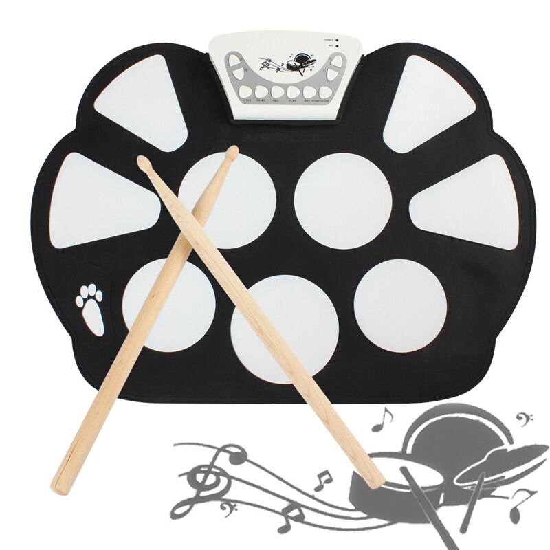 KONIX W758 Digital Portable 9 Pad Musical Instrument Electronic Roll-up Drum Kit