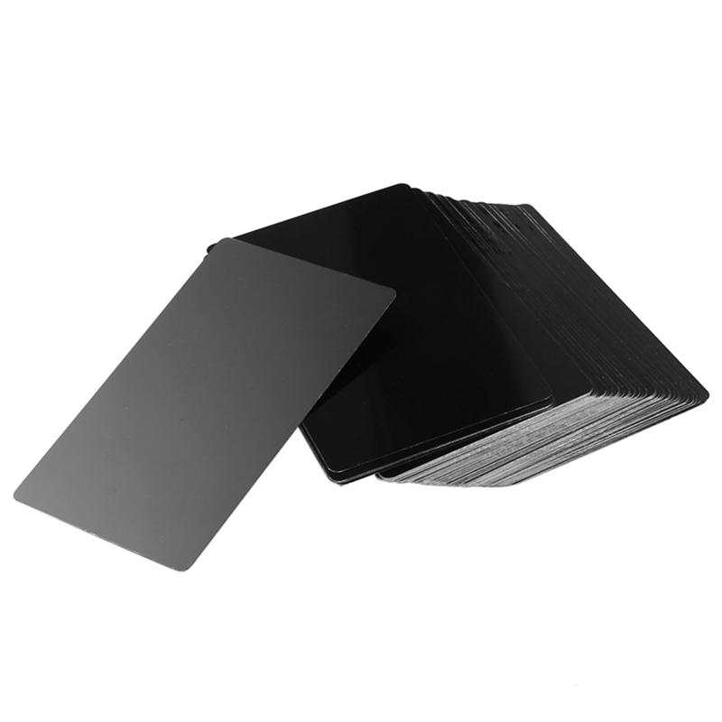 100 PCS Black Aluminum Alloy Card Engraving Metal Business Visit Business Card Blank 0.2Mm Thickness: Default Title