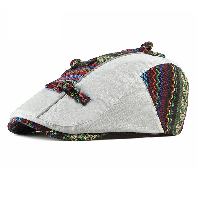 Høst vinter bohemia kvinner menn lokk britisk vestlig stil ull avansert flat lokk klassisk årgang beret lokk zz -231: Hvit