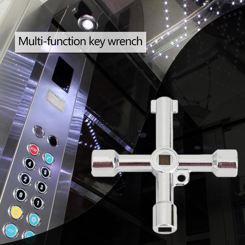 Multi-function 4 In 1 Universal Cross Key Triangle Square Key for Train Electrical Elevator Cabinet Valve Wrench Plumber Key