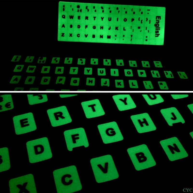 Fluorescent Keyboard Stickers Different Optional Language Luminous Waterproof Keyboard Protective Film