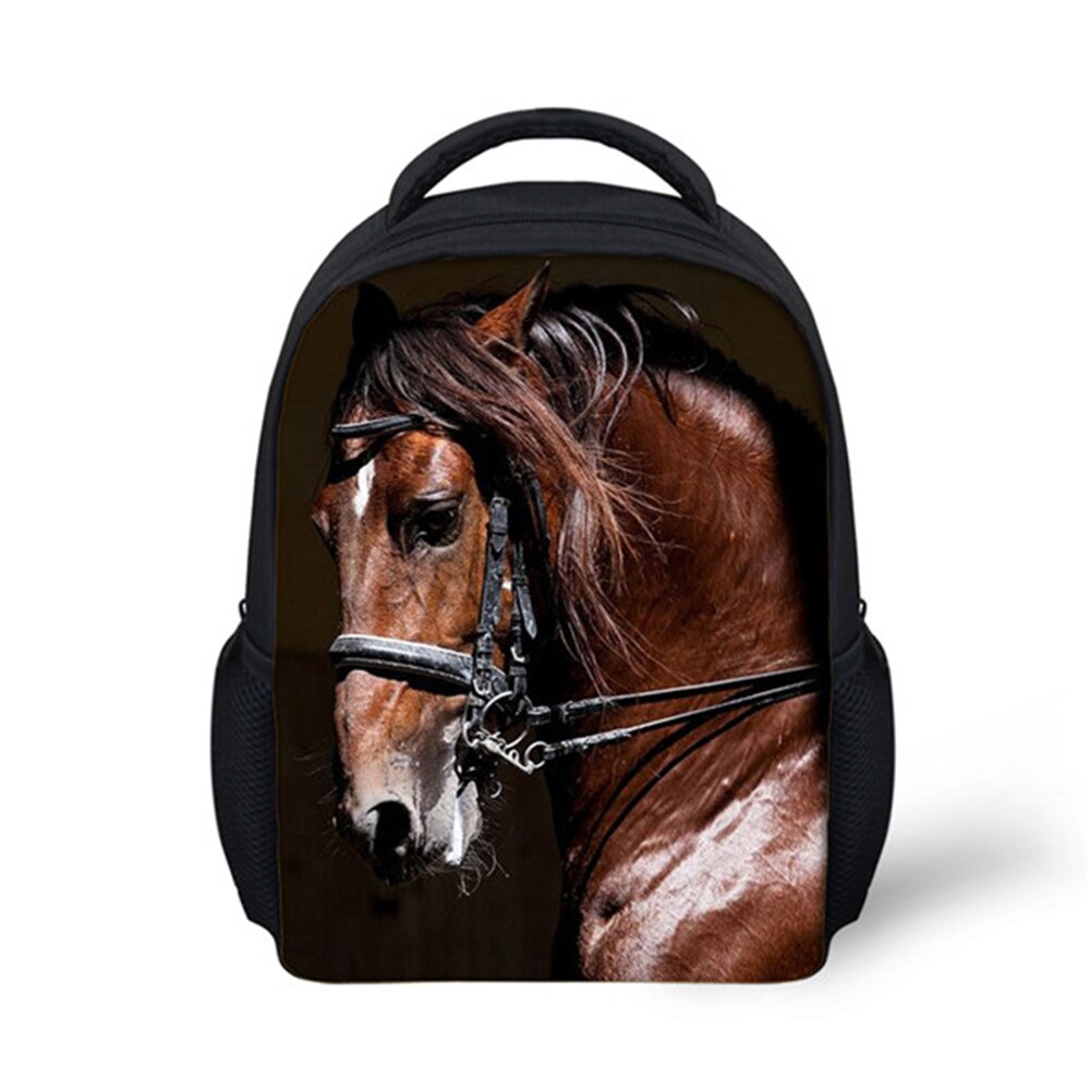 crazy horse printing backpacks for children girls shoulder bag kindergarten baby school bag animal backpack boys girls bagpack: C654F