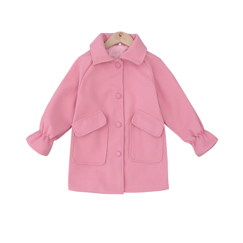 Jacke Für Mädchen Reine Farbe Mädchen Lange Jacke Warme Jacke Für Kinder Winter Teens Kleidung Für Mädchen 4 5 7 9 11 13 jahre Oberbekleidung: Rosa / 7