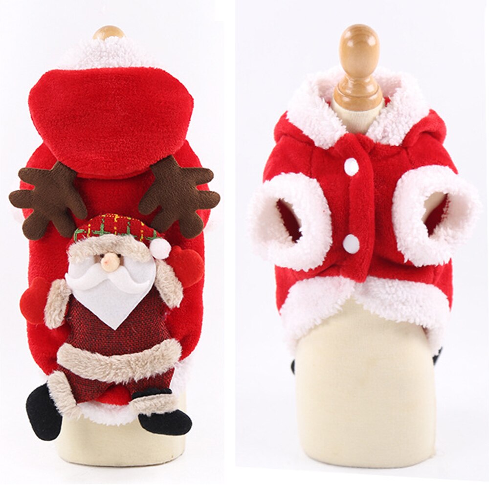 Noël chien chat Costumes drôle père noël Costume pour petits chiens hiver chiot vêtements pour animaux de compagnie Chihuahua carlin