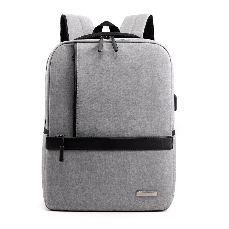 PUIMENTIUA Slim Laptop Backpack Men Office Work Men Backpack Business Bag Unisex Black Ultralight Backpack Thin Back Pack: gray 1