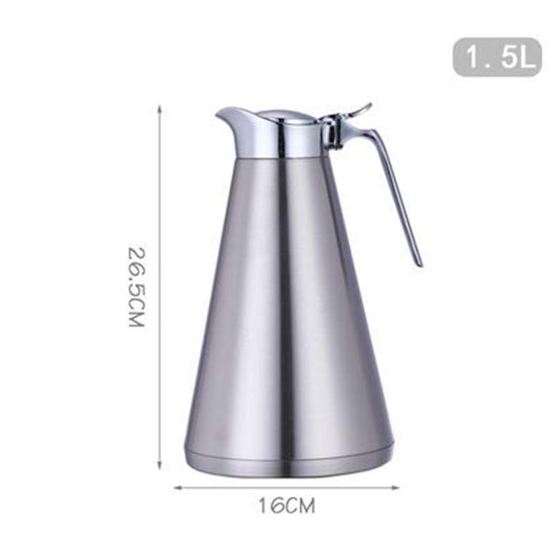 1L/1.5L/2L Dubbelwandige Vacuüm Isolatie Thermische Koffie Pot Home Water Pot Roestvrij Stalen Waterkoker: Matte-1.5L