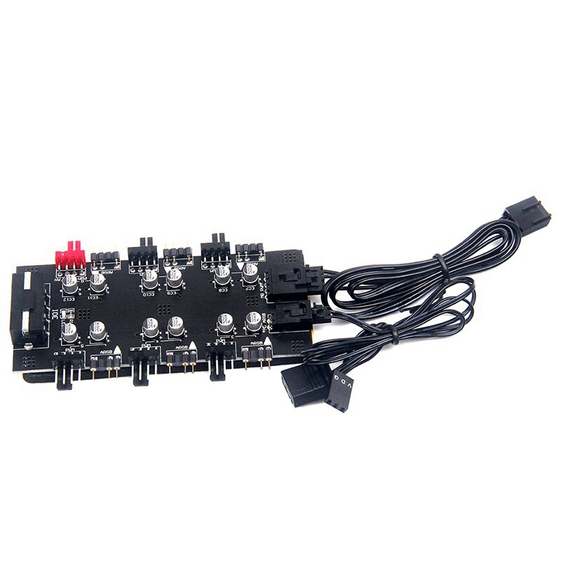 IDE/SATA 1 à 6 voies PWM/ARGB HUB Ports 4Pin ventilateur de refroidissement répartiteur câble PC boîtier 12V adaptateur d'alimentation
