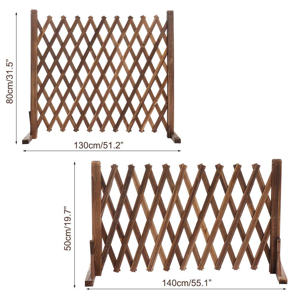 130cm Retractable Anticorrosive Wooden Garden Pull Net Wall Fence Panel Plant Climb Trellis Support For Home Yard Garden Decor