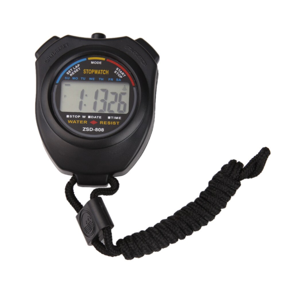 Handheld Sports Stopwatch Timer Digital LCD Sports Stopwatch Chronograph Counter Timers with Strap