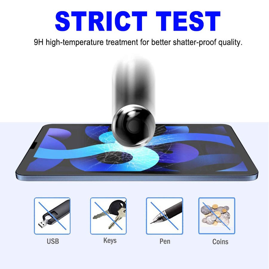 Tablet hærdet glas til apple ipad air 4 10.9 skærmbeskytter til ipad air 4th generation 10.9 tommer eksplosionssikker film