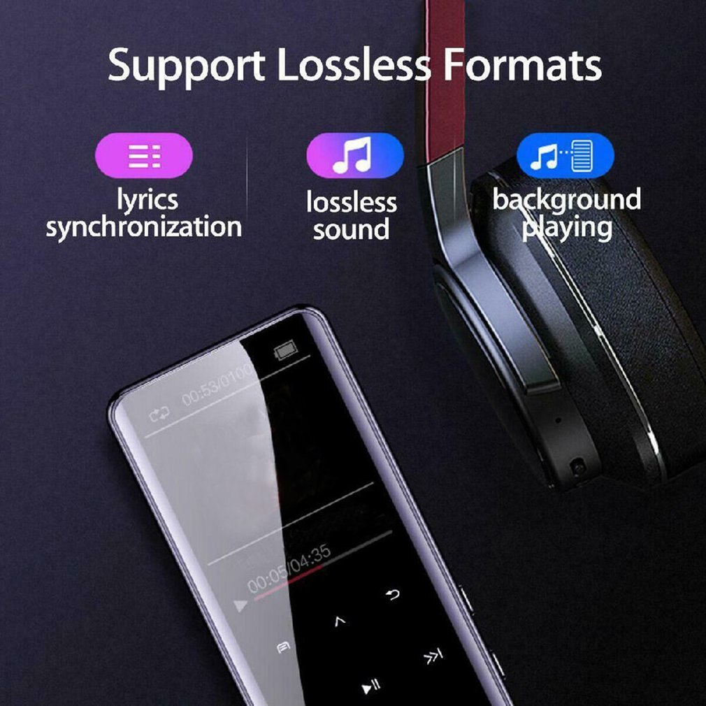 MP3 Lettore Bluetooth 16 GB FM Radio HiFi MP4 Musikspieler mit 800mA Batterie/OTG Registratore MP3 del Giocatore di Musica